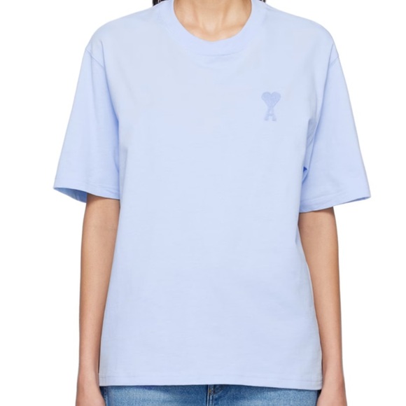 AMI PARIS Blue Ami de Cœur T-Shirt - Picture 1 of 6